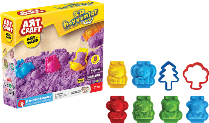 Кинетический песок dede Зверята Art Craft 500 г (03612)