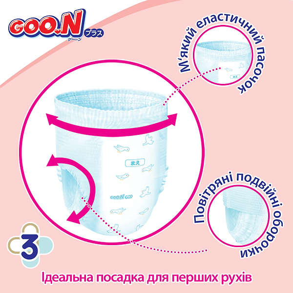 Фото - Одноразові підгузки-трусики Goo.N Plus Размер М (6-12 кг.), 52 шт. (21001085)