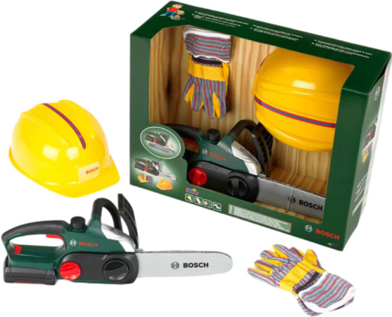 Фото - Сюжетно-рольова гра. Набір-професій Klein Набір майстра: Ланцюгова пила, шлем, рукавички Bosch Mini (8456)