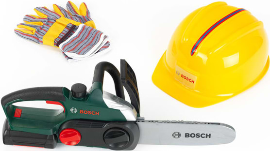 Фото - Сюжетно-рольова гра. Набір-професій Klein Набір майстра: Ланцюгова пила, шлем, рукавички Bosch Mini (8456)