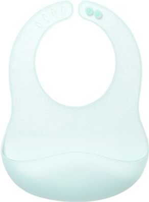 Фото - Нагрудник силіконовий BabyOno ультратонкий з регульованою застібкою 26x21 см Бірюзовий (1598/01)