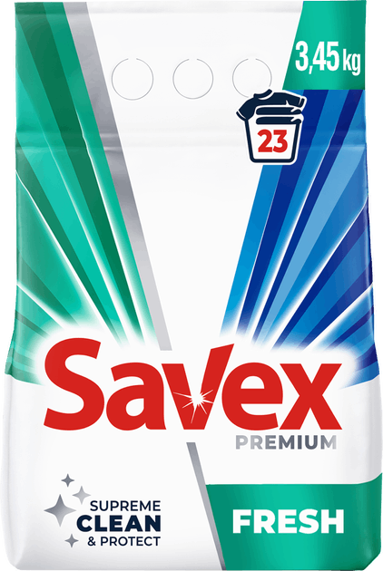 Стиральный порошок SAVEX 2in1 Fresh automat 3,45 кг (3800024047930) - Фото 1