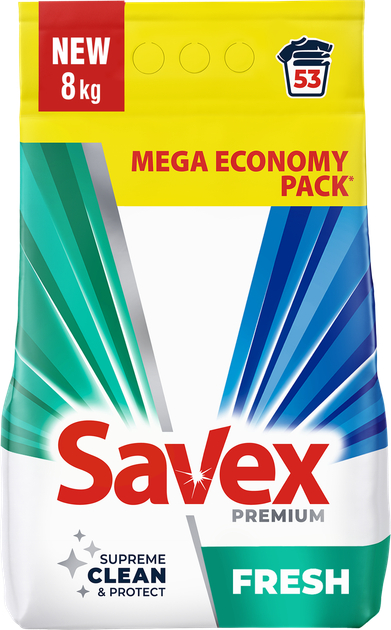 Пральний порошок SAVEX 2in1 Fresh automat 8 кг (3800024047978) - Фото 1