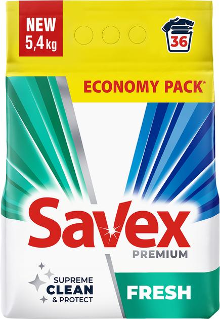 Стиральный порошок SAVEX Fresh automat 5,4 кг (3800024047954) - Фото 1