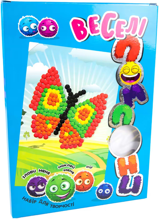 Фото - Набір для виготовлення аплікацій Strateg Веселі помпони - метелик (укр.) (30991) Фото - Набір для виготовлення аплікацій Strateg Веселі помпони - метелик (укр.) (30991)