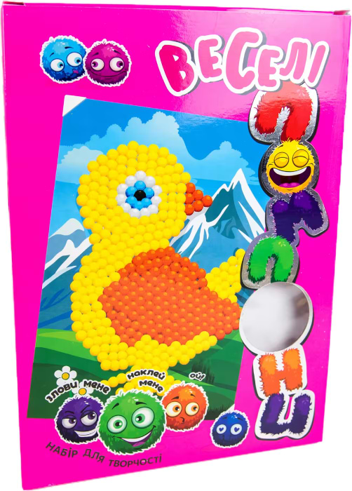 Набір для виготовлення аплікацій Strateg Веселі помпони - курчатко (укр.) (30992)