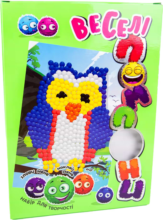 Набор для изготовления аппликаций Strateg Веселые помпоны - сова (укр.) (30996)