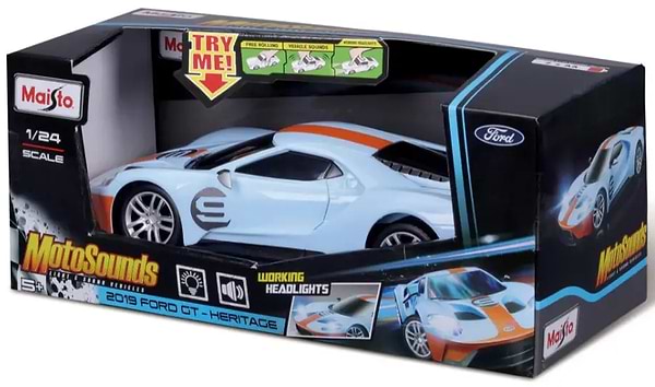 Фото - Колекційна машинка 1:24 Maisto "Ford GT", масштаб 1:24 (81238 blue/orange)