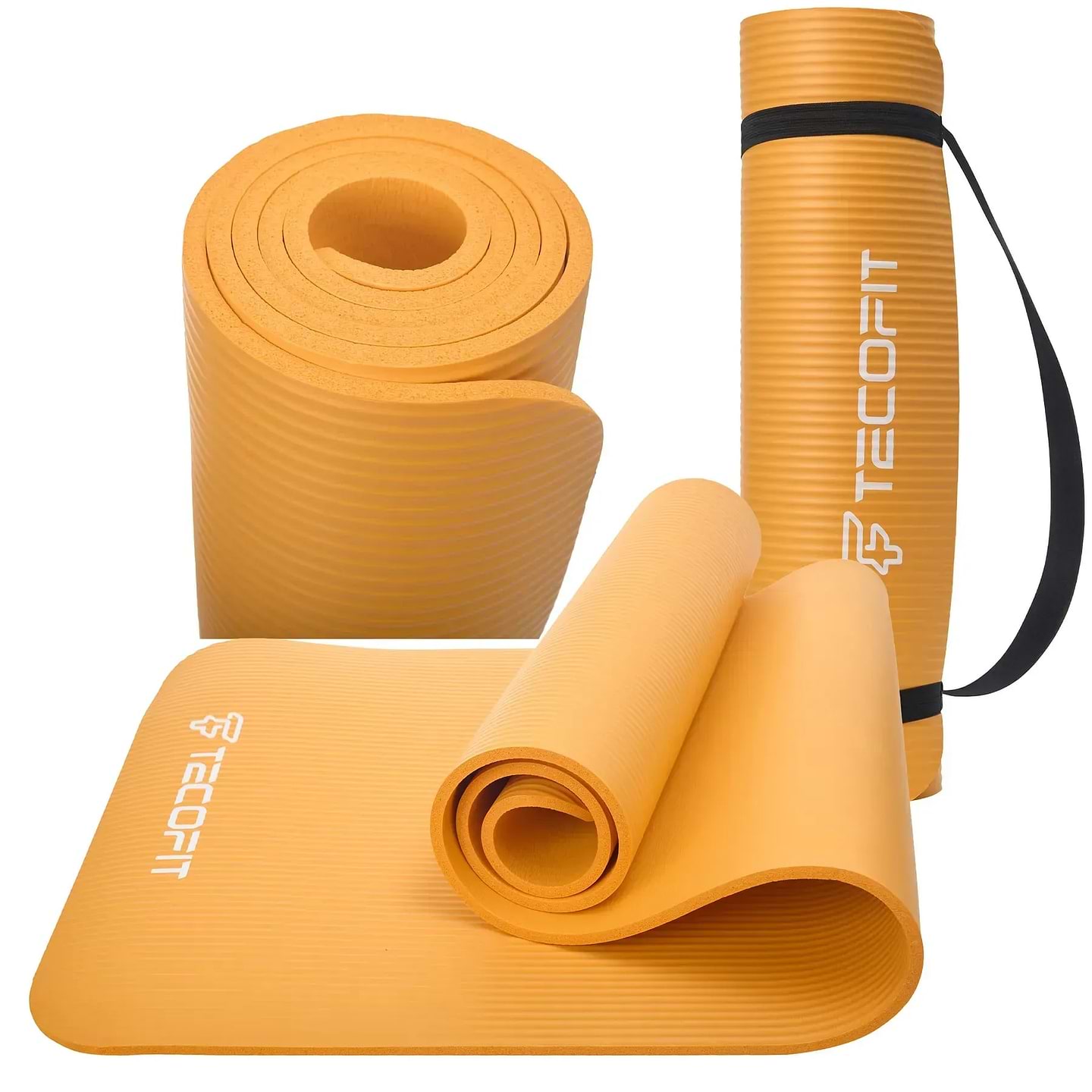 Коврик для йоги и фитнеса TECOFIT NBR 183x61x1 см Оранжевый +чехол-сумка в подарок (TOP20106462/5)