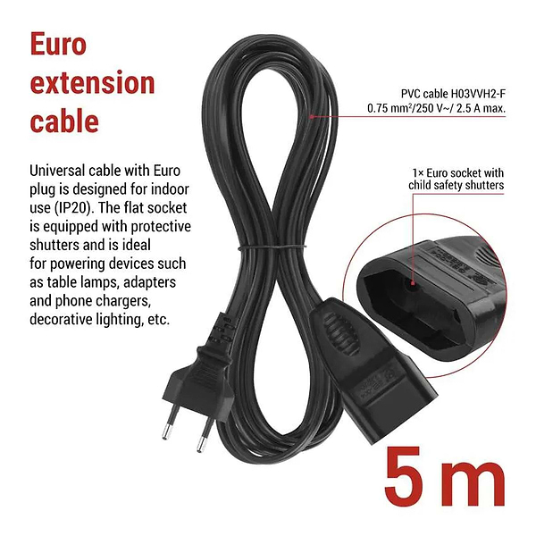 Фото - Подовжувач 220В EMOS PC01305 1 розеткa 5 м