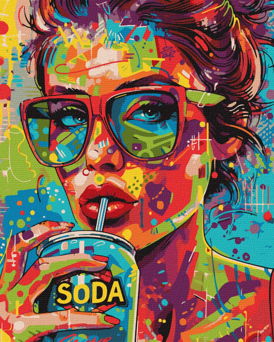 Картина за номерами Ideyka Дівчина з содовою ©art_selena_ua 40х50 см (KHO5126) - Фото 1