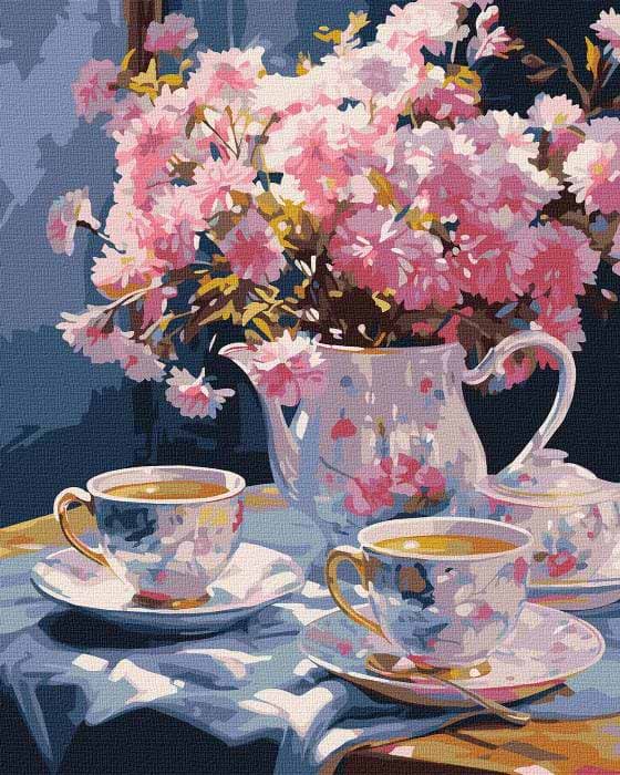 Фото - Картина за номерами Ideyka Вишукане чаювання ©art_selena_ua 40х50 см (KHO5684)