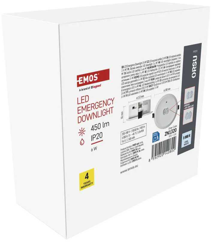 Фото - Светодиодный светильник аварийный EMOS ZN1320 6Вт 450лм 3h