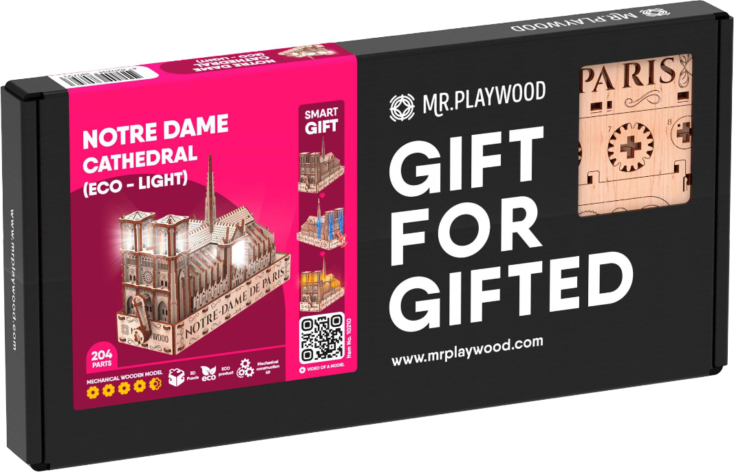3D пазлы Mr.Playwood Собор Парижской Богоматери (Эко – лайт) (10210)