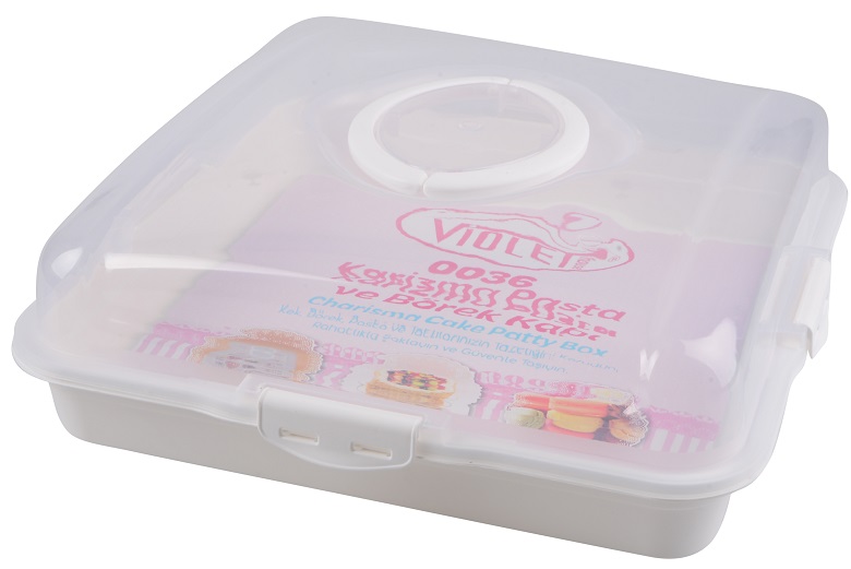 Ємність для зберігання торта VIOLET HOUSE 0036 Каризма White квадратна с/к