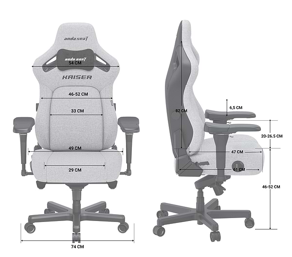 Фото - Крісло для геймерів Anda Seat Kaiser 4 Size L Black Linen Fabric (AD12YDDC-L-20-B-CF)