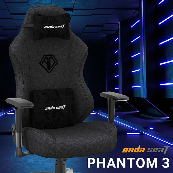Фото - Крісло для геймерів Anda Seat Phantom 3 Size L Dark Gray Linen Fabric (AD18Y-06-GB-F)