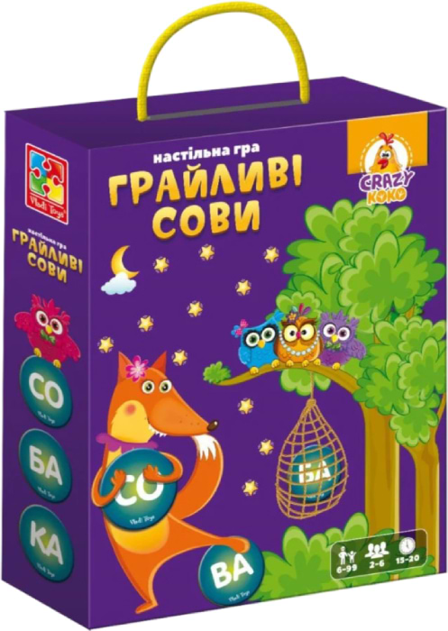 Настольная игра развлекательная (5-7 лет) Vladi Toys Игривые совы. Вижу слово! (VT8033-08) - Фото 1