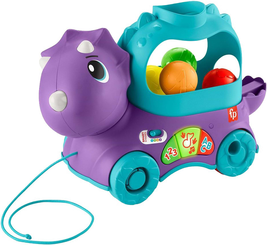 Интерактивная каталка Fisher-Price Веселый трицератопс (многоязычный) (HNR53) - Фото 1