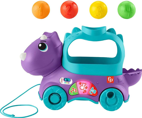 Фото - Интерактивная каталка Fisher-Price Веселый трицератопс (многоязычный) (HNR53)