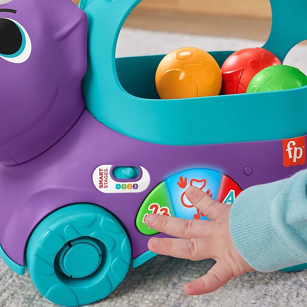 Фото - Интерактивная каталка Fisher-Price Веселый трицератопс (многоязычный) (HNR53)