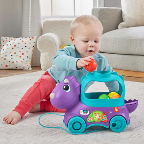 Фото - Интерактивная каталка Fisher-Price Веселый трицератопс (многоязычный) (HNR53)