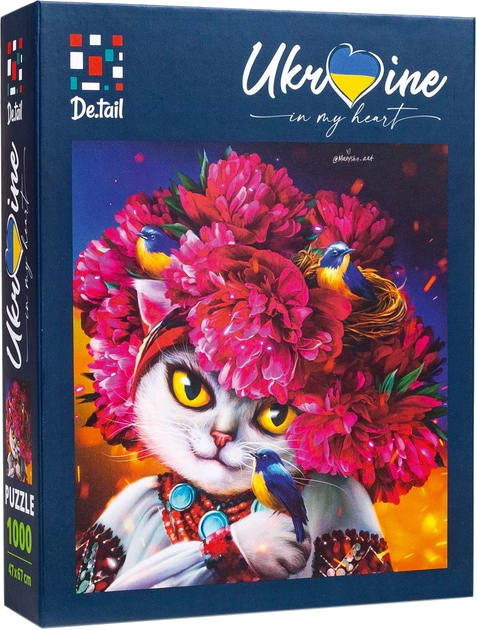 Пазли (8 +) De.tail "White cat in the pink wreath " (DT1000-05)