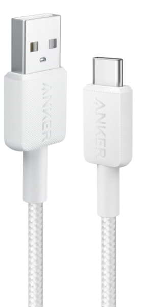 Переходник Anker 322 USB-A to USB-C - 0.9m Nylon White (A81H5H21) - Фото 1
