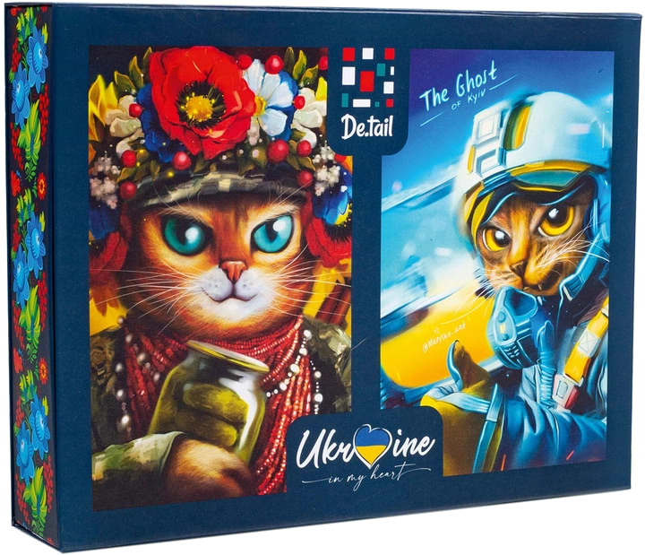 Пазли (8 +) De.tail 2 in 1 "Сat soldier &amp;amp; the Ghost of Kyiv cat" (DT500-09)