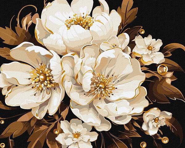 Фото - Картина за номерами Ideyka Біла ніжність з фарбами металік extra 40х50 см (KHO3271)