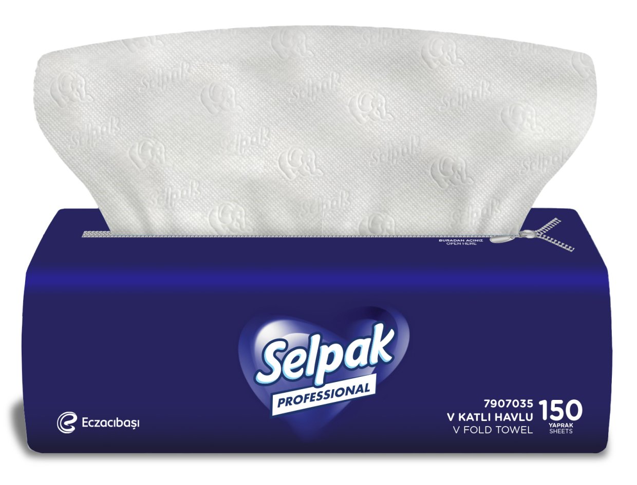 Полотенца бумажные SELPAK Professional Premium целлюлозный V-слож. 2-х шар. 150 л. (32761215)