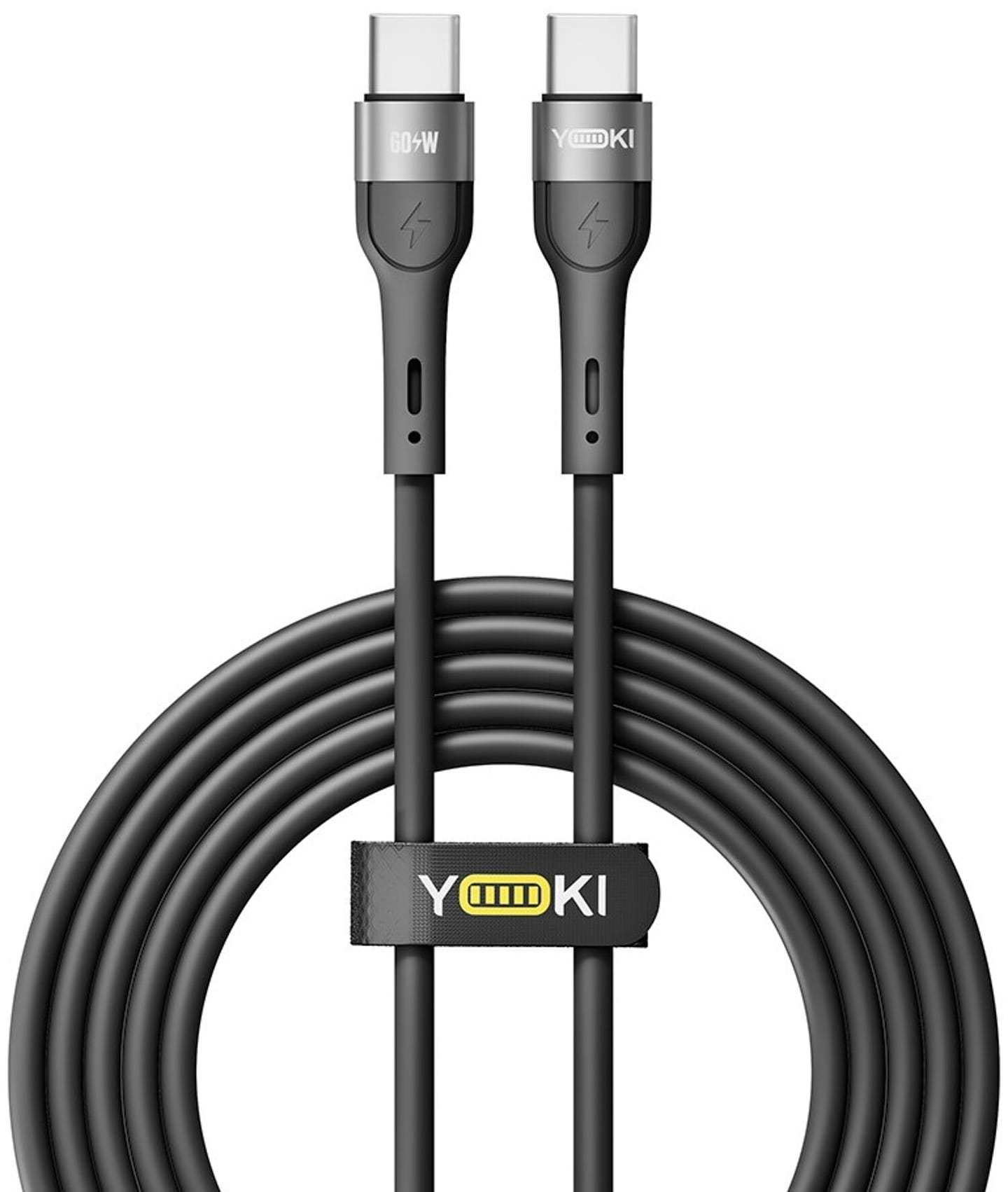 Кабель синхронізації даних YOKI EXTRA Type-C to Type-C 60W 2m Black (YK-EX11)