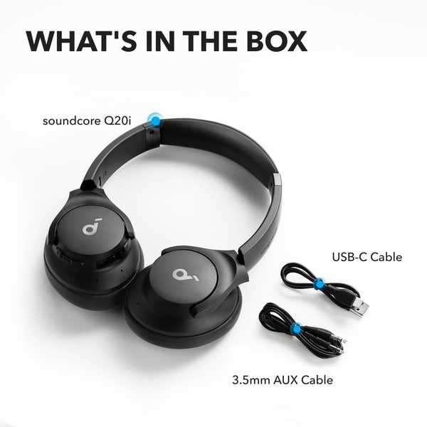 Фото - Навушники повнорозмірні бездротові Anker SoundCore Q20i Black (A3004G11)