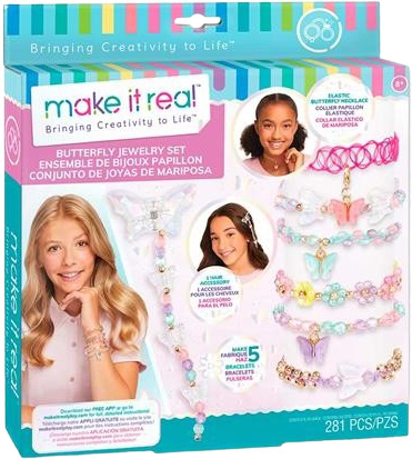 Набор для изготовления украшений Make it Real Бабочки 281 эл. (MR1323)
