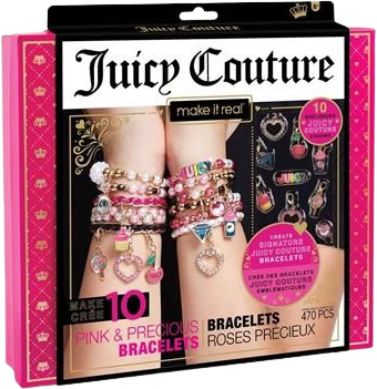 Набір для виготовлення прикрас Make it Real шарм-браслетів Juicy Couture Рожевий зорепад 470 ел. (MR4408)