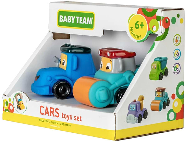 Фото - Базовий ігровий транспорт для малюка Baby Team Машинки (8603_набір з катком)
