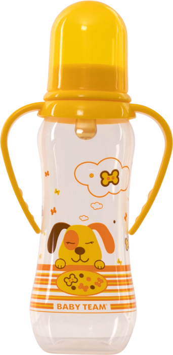 Пляшка для годування Baby Team 250 мл (1311_собачка_жовта)