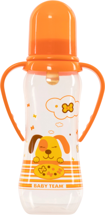 Пляшка для годування Baby Team 250 мл (1311_собачка_помаранчева)