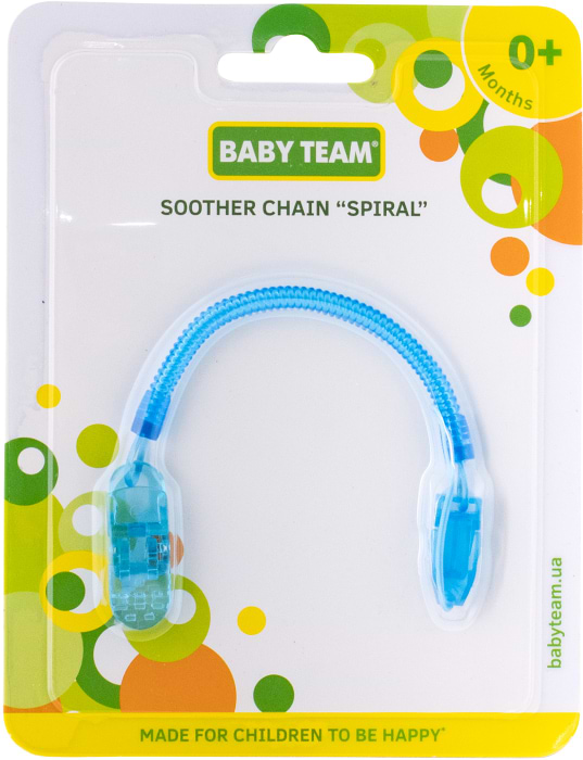 Фото - Тримач пустушок Baby Team Спираль (3335_блакитний)