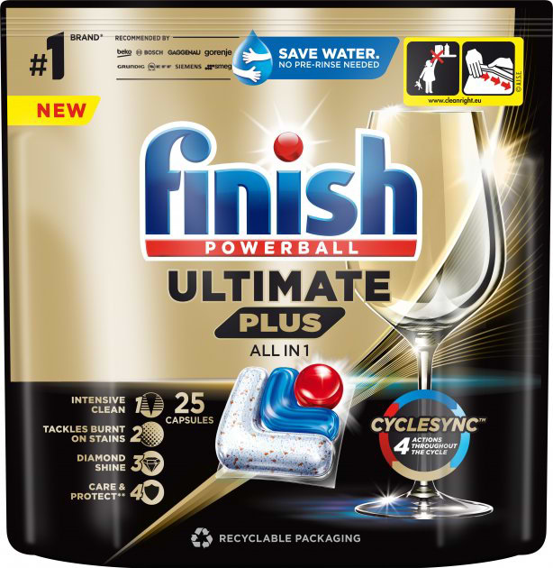 Таблетка для посудомийної машини Finish Ultimate Plus All in 1, 25 шт - Фото 1