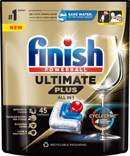 Фото - Таблетка для посудомийної машини Finish Ultimate Plus All in 1, 45 шт