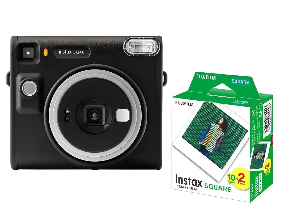 Комплект техники Fujifilm Фотокамера + Фотобумага Fujifilm INSTAX SQUARE SQ40 Black (16802802) + INSTAX SQUARE FILM EU 10X2/PK (16921634) - Фото 1