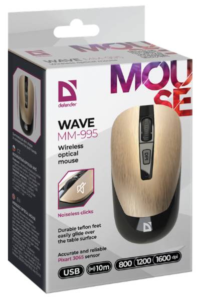 Фото - Мышь беспроводная Defender Wave MM-995 Gold (52994)