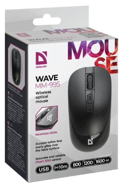 Фото - Миша бездротова Defender Wave MM-995 Black (52995)