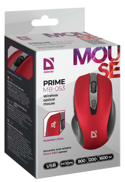 Фото - Миша бездротова Defender Prime MB-053 Red (52052)