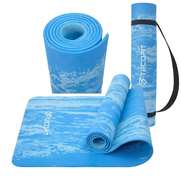 Фото - Коврик для йоги и фитнеса TECOFIT EVA Mat 173х61х6 мм Blue marble (TOP240214835)