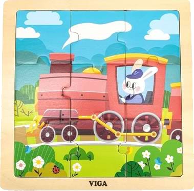 Пазли (до 2 років) Viga Toys Паровозик із зайчиком 9 ел. (44631)