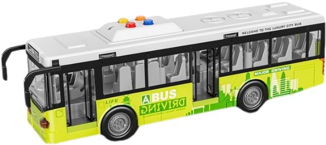 Наземная спецтехника DIY TOYS Автобус городской инерционный со светл. и муз. эф. (CJ-4008557) - Фото 1