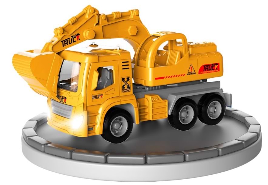 Наземна будівельна техніка DIY TOYS Екскаватор Pull-Back зі світл та звук ефект (CJ-4069539) - Фото 1
