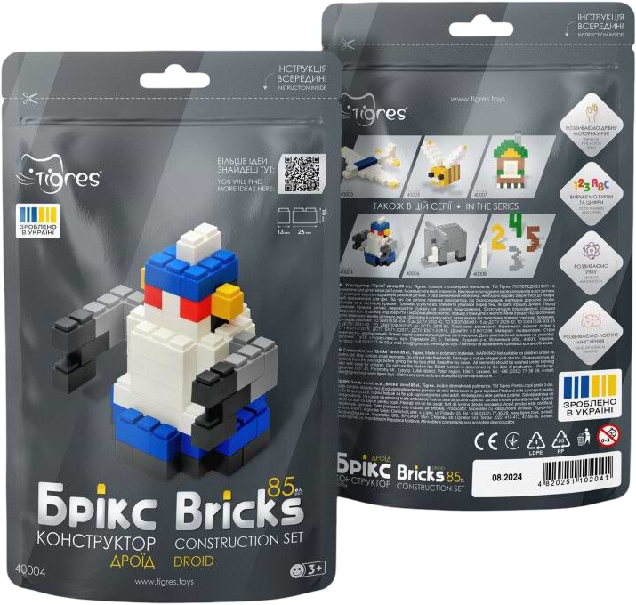 Пластиковый конструктор Tigres ''Брикс'' дроид 85 эл. (40004)